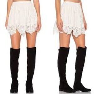 Ulla Johnson White Crochet Mini Skirt
